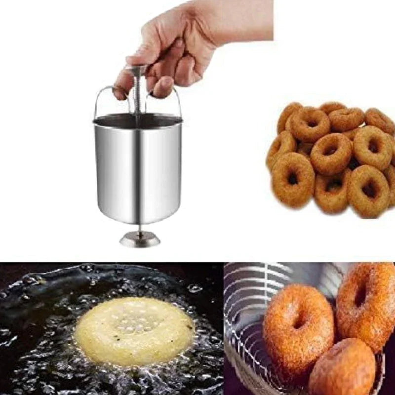 Stainless Steel Donut & Medu Vada Maker | Batter Dispenser