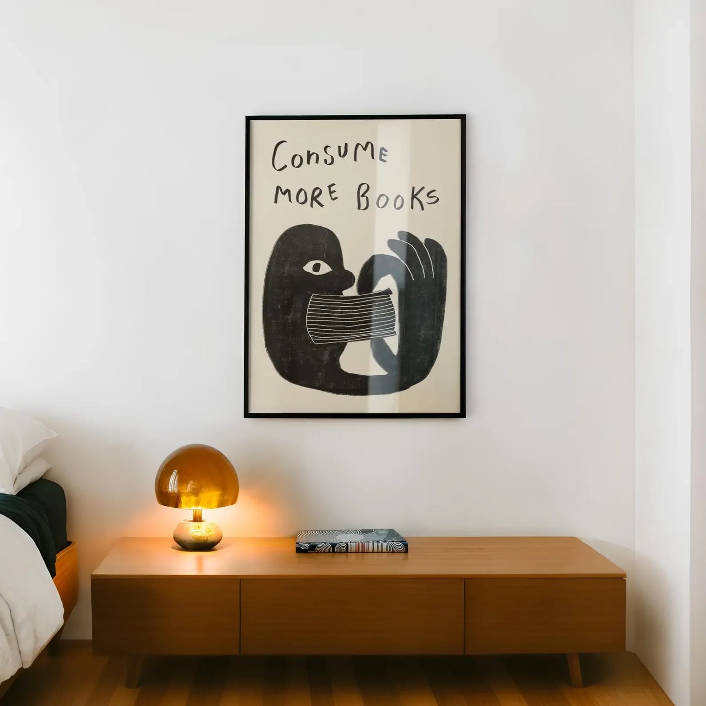Retro "Consume More Books" Canvas Wall Art | Book Lover Gift