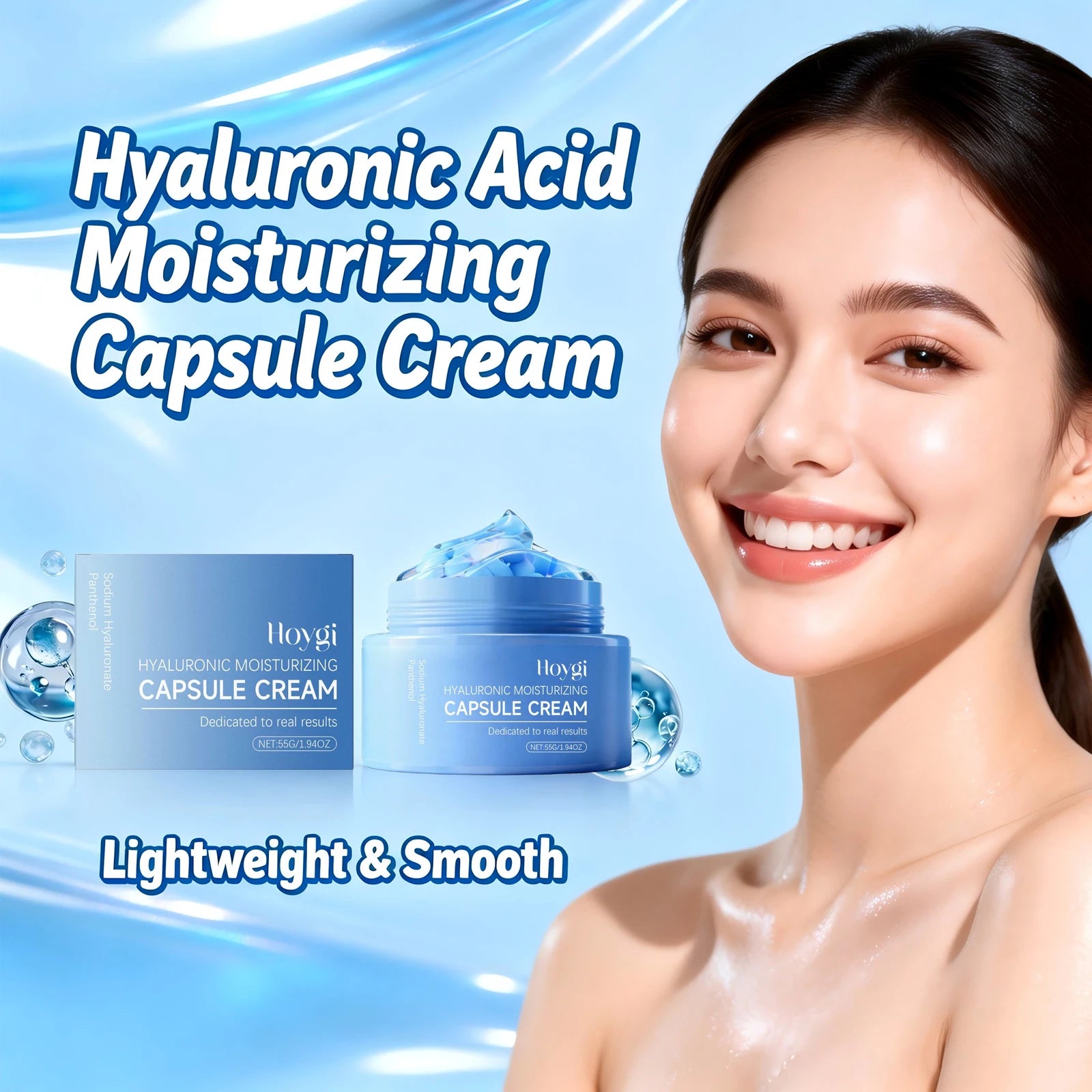 Hyaluronic Acid Moisturizing Capsule Cream Barrier Repair Long Lasting Hydration Firming Lifting Brightening Face Skin Care Peaceful Pleasures Health and Wellness