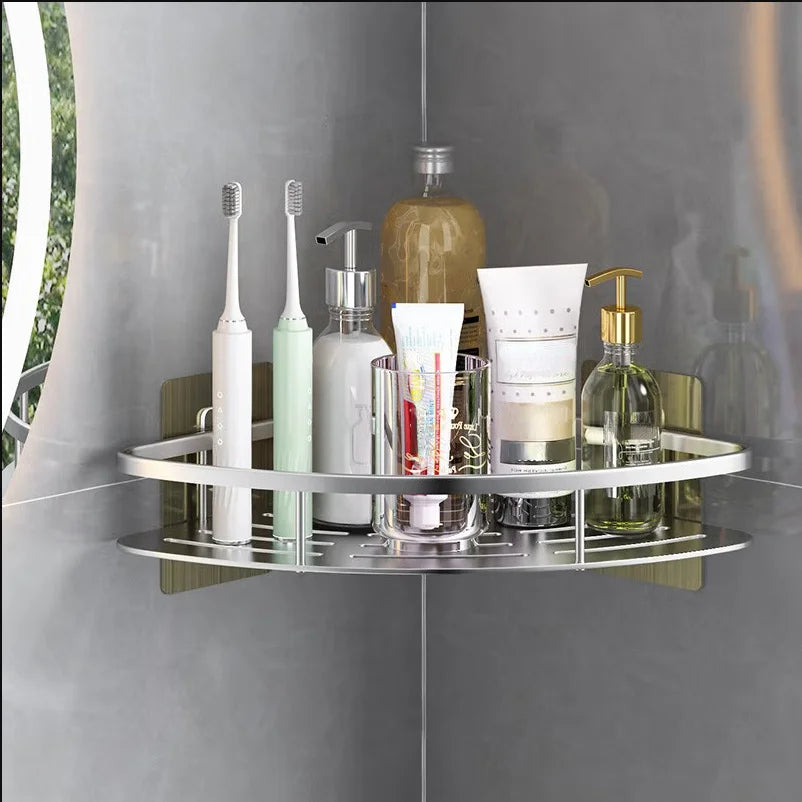 No-Drill Corner Shower Shelf | Wall-Mounted Bathroom Organizer