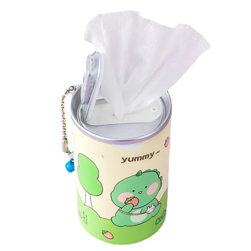 Cartoon Canned Wet Wipes 30 Sheets – Portable Kids Bell Chain