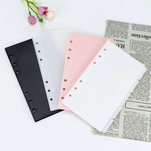 5pcs A6/A7 Binder Folders Inner Page 6 Hole Colorful Idol Photo Card Holder Budget Sheet PP Loose Leaf Inside Paper Peaceful Pleasures Health and Wellness