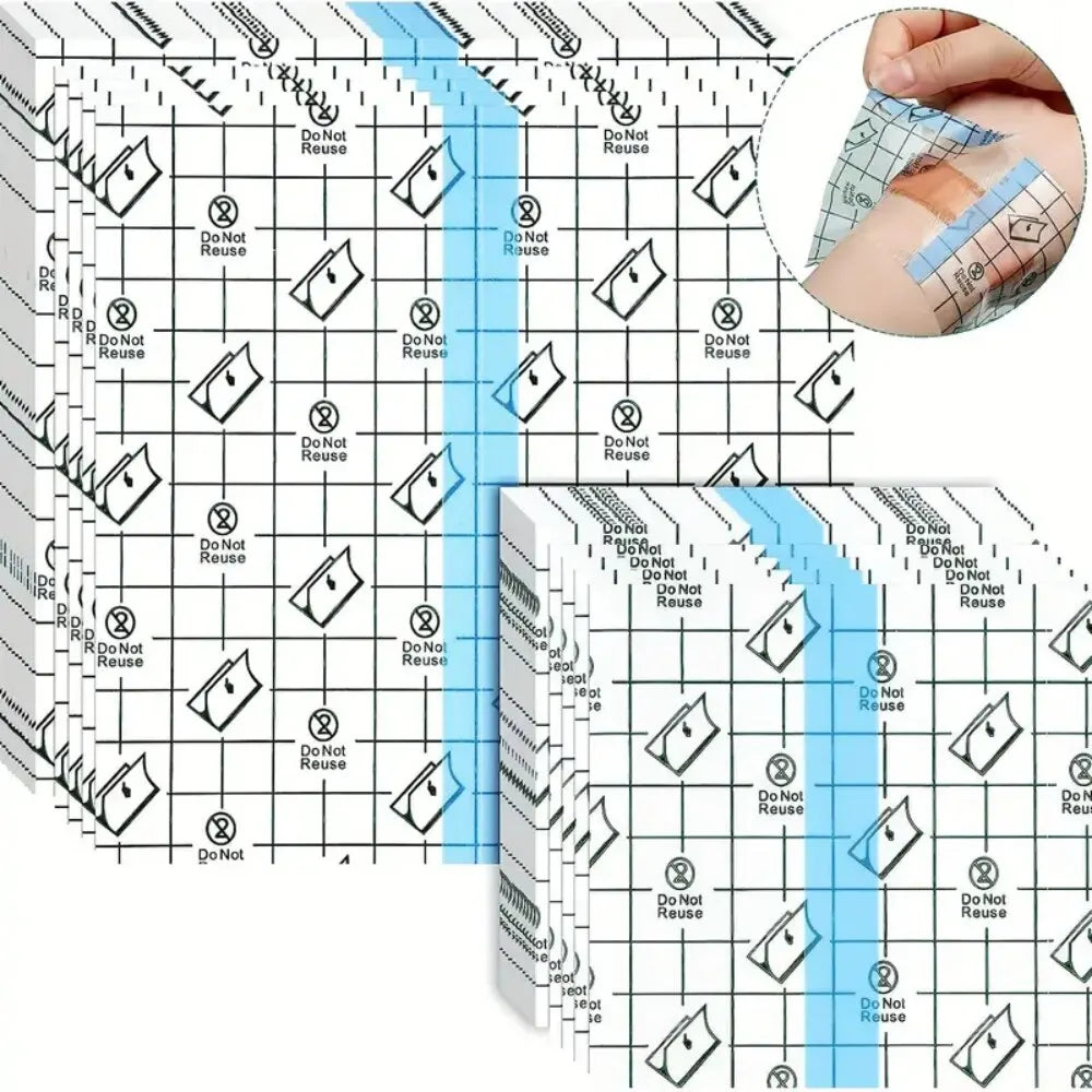 PU Waterproof Bandages Disposable Transparent Stretchable Adhesive Bandages Waterproof Protect Your Tattoos And Showers Peaceful Pleasures Health and Wellness 50 Pcs 10x10
