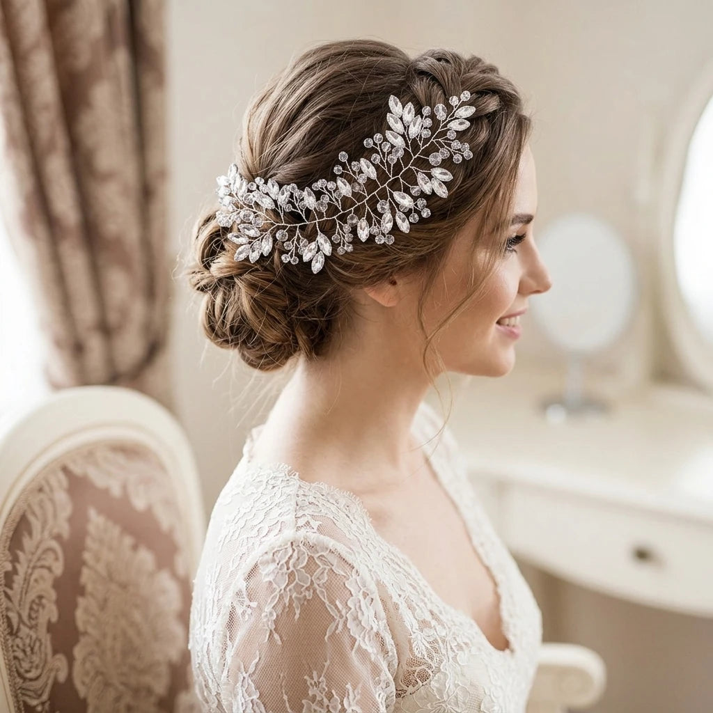 Crystal Bridal Hairpiece Elegant Wedding Headpiece For Women With Alloy Rhinestone Design Peaceful Pleasures Health and Wellness