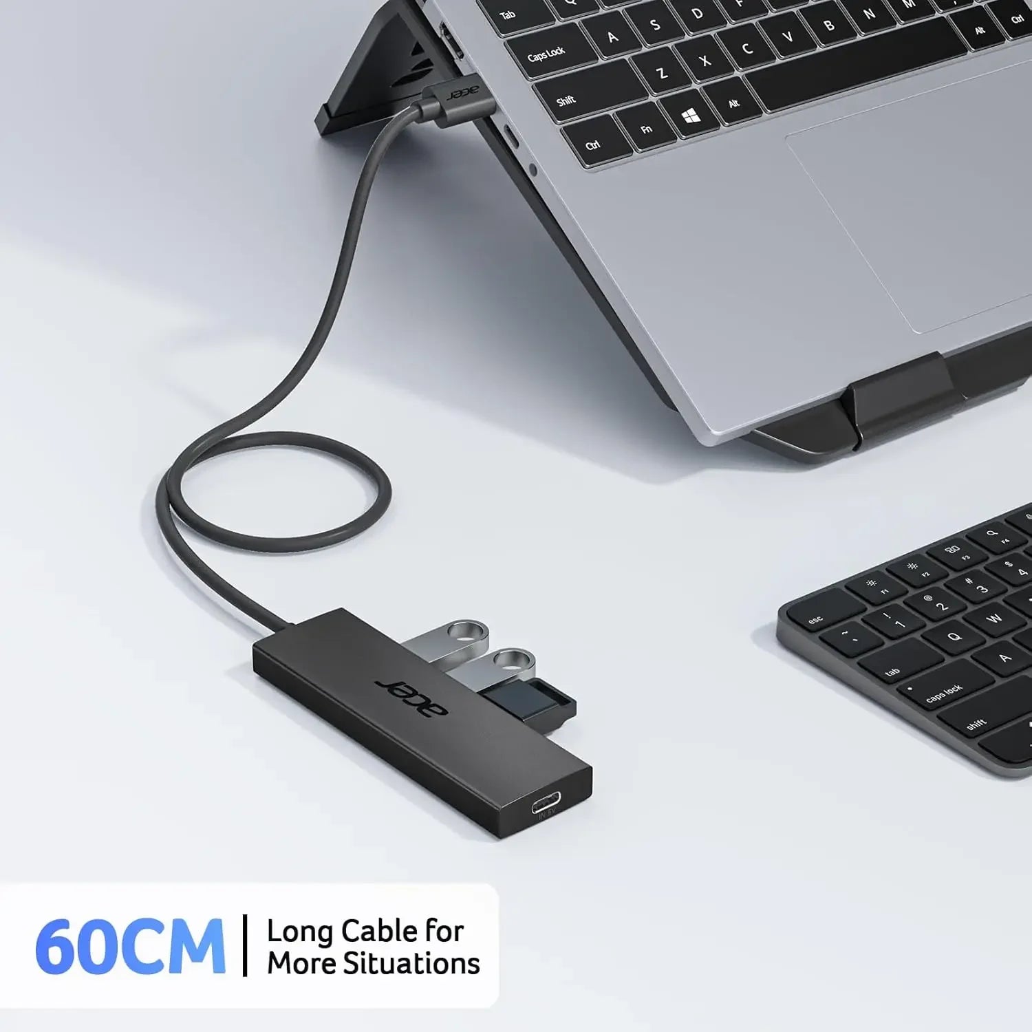 4-Port USB 3.0 Hub with Type-C Power, High-Speed Data Transfer for Laptops and PCs (2ft Cable) Peaceful Pleasures Health and Wellness