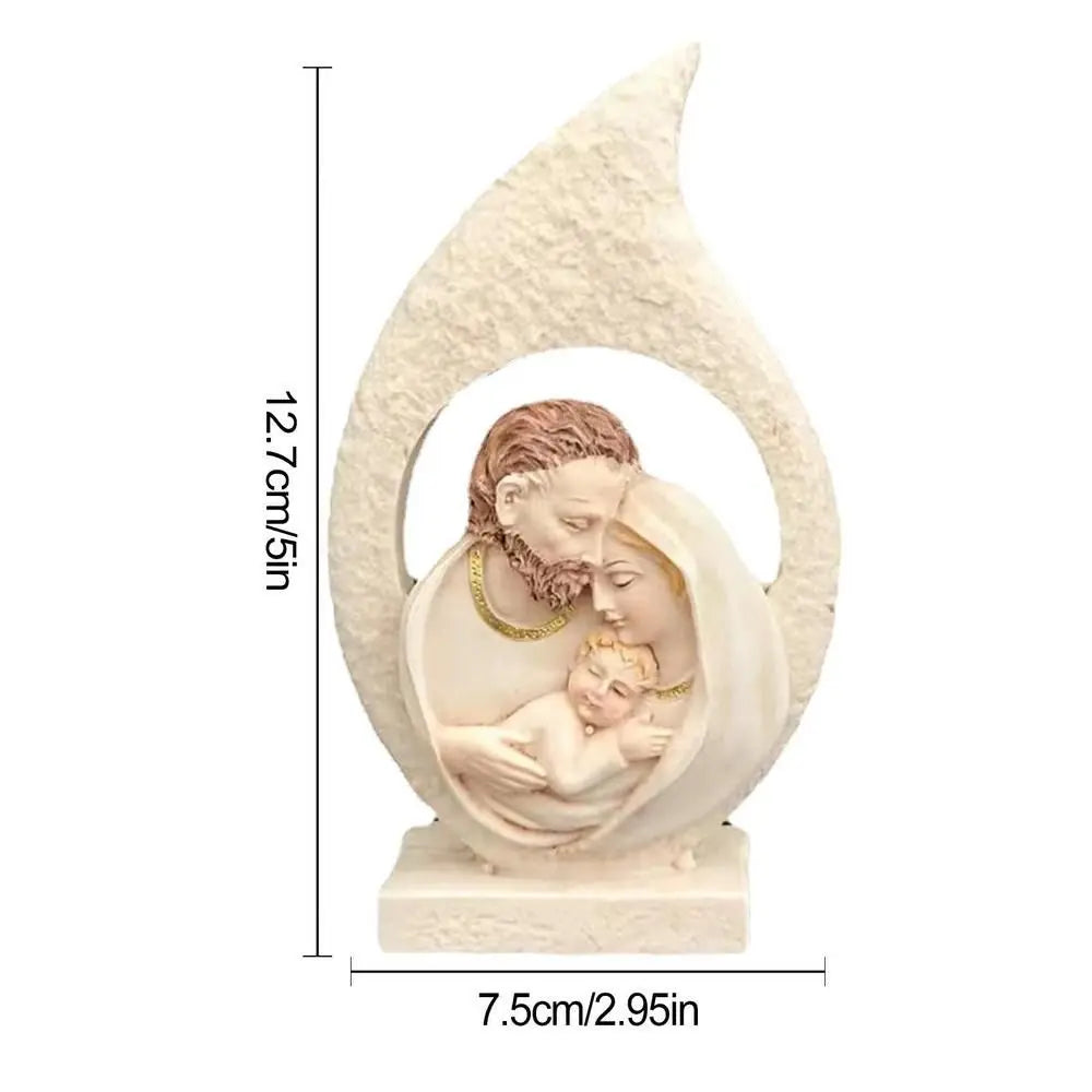 Sacred Hearts Holy Family Resin Nativity Figurine | Hand-Painted