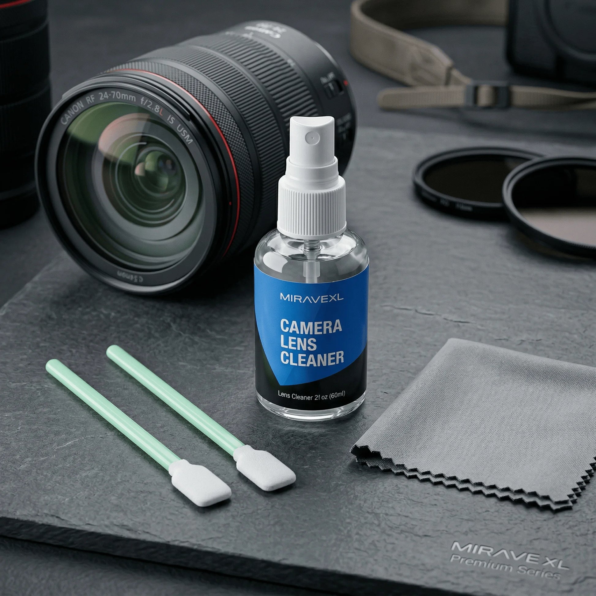MIRAVEXL Camera Lens Cleaner Kit Microfiber Cloth Sensor Swab Dual Spray Dropper Bottle for DSLR Glasses VR Screen Optics Peaceful Pleasures Health and Wellness