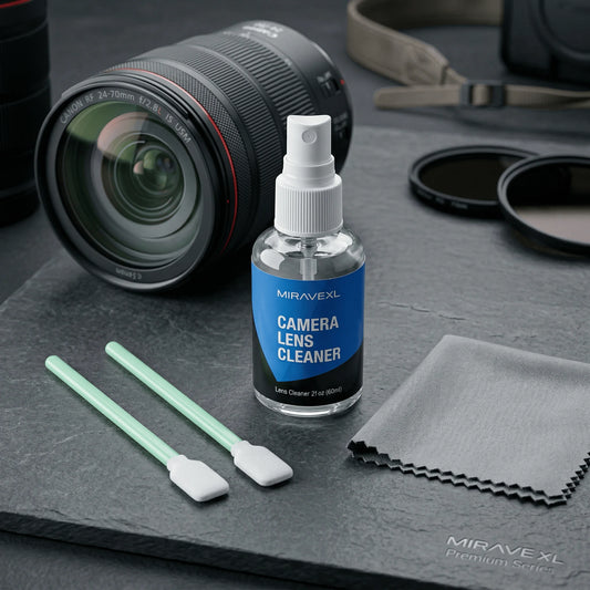 MIRAVEXL Camera Lens Cleaner Kit Microfiber Cloth Sensor Swab Dual Spray Dropper Bottle for DSLR Glasses VR Screen Optics Peaceful Pleasures Health and Wellness