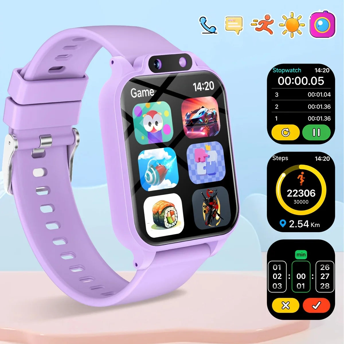 Kids' Smart Watch – 18 Educational Games, Camera & Pedometer