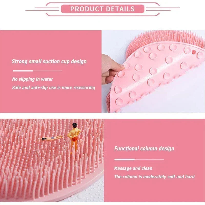Silicone Foot Scrub Mat & Body Brush | Non-Slip Shower Pad