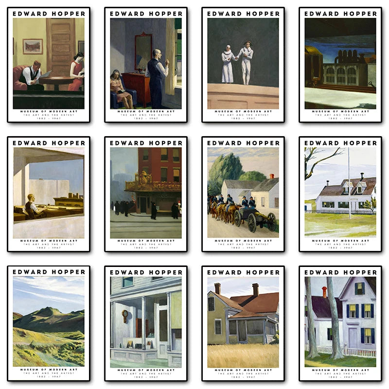 Edward Hopper Museum Exhibition Abstract Posters and Prints Canvas Painting Wall Art Picture for Living Room Home Decor Cuadros Peaceful Pleasures Health and Wellness