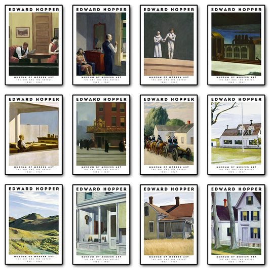 Edward Hopper Museum Exhibition Abstract Posters and Prints Canvas Painting Wall Art Picture for Living Room Home Decor Cuadros Peaceful Pleasures Health and Wellness