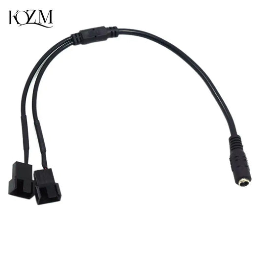 DC 5521 to 4-Pin PWM 2-Way PC Fan Power Adapter Cable 12V Fan Power Adapter Cable Oasis Select