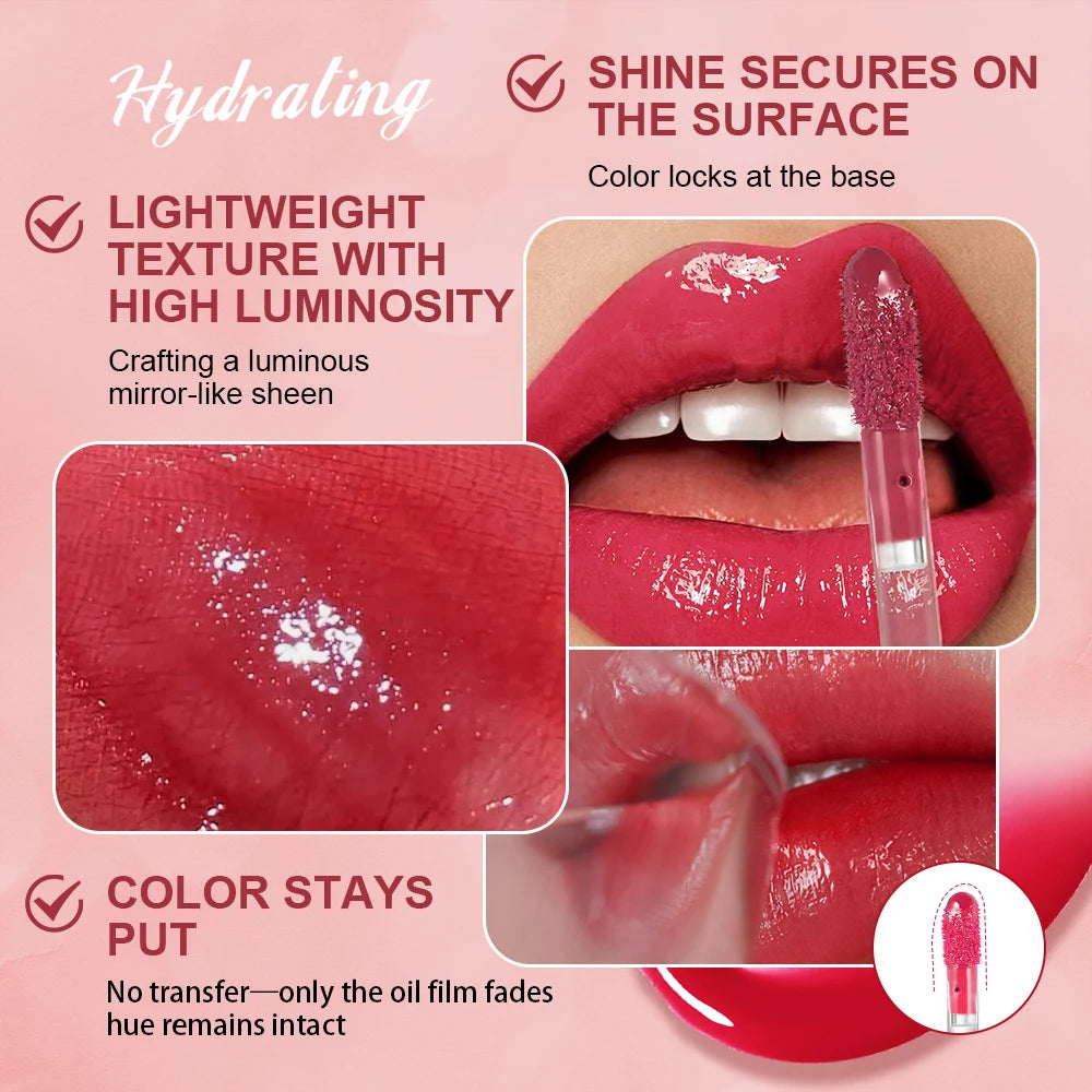 Lakerain Juicy Glow Tint Long-Lasting Mirror Shine Smooth Radiant Lip Tint Deep Moisturizing Brightening Juicy Glow Lipstick Peaceful Pleasures Health and Wellness