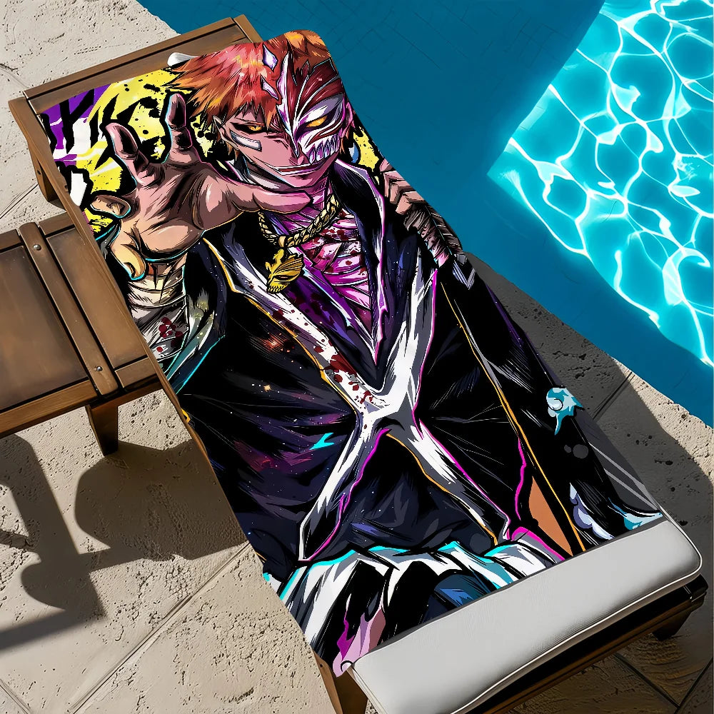 Bleach Ichigo Anime Beach Towel – Quick Dry Soft Multi-Size Anime Beach Towel Peaceful Pleasures Health and Wellness z3 STJ90x180CM