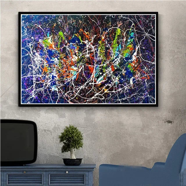 Jackson Pollock Abstract Canvas Wall Art Print | Home Decor Canvas Wall Art Peaceful Pleasures Health and Wellness 9 50x70cm Unframed
