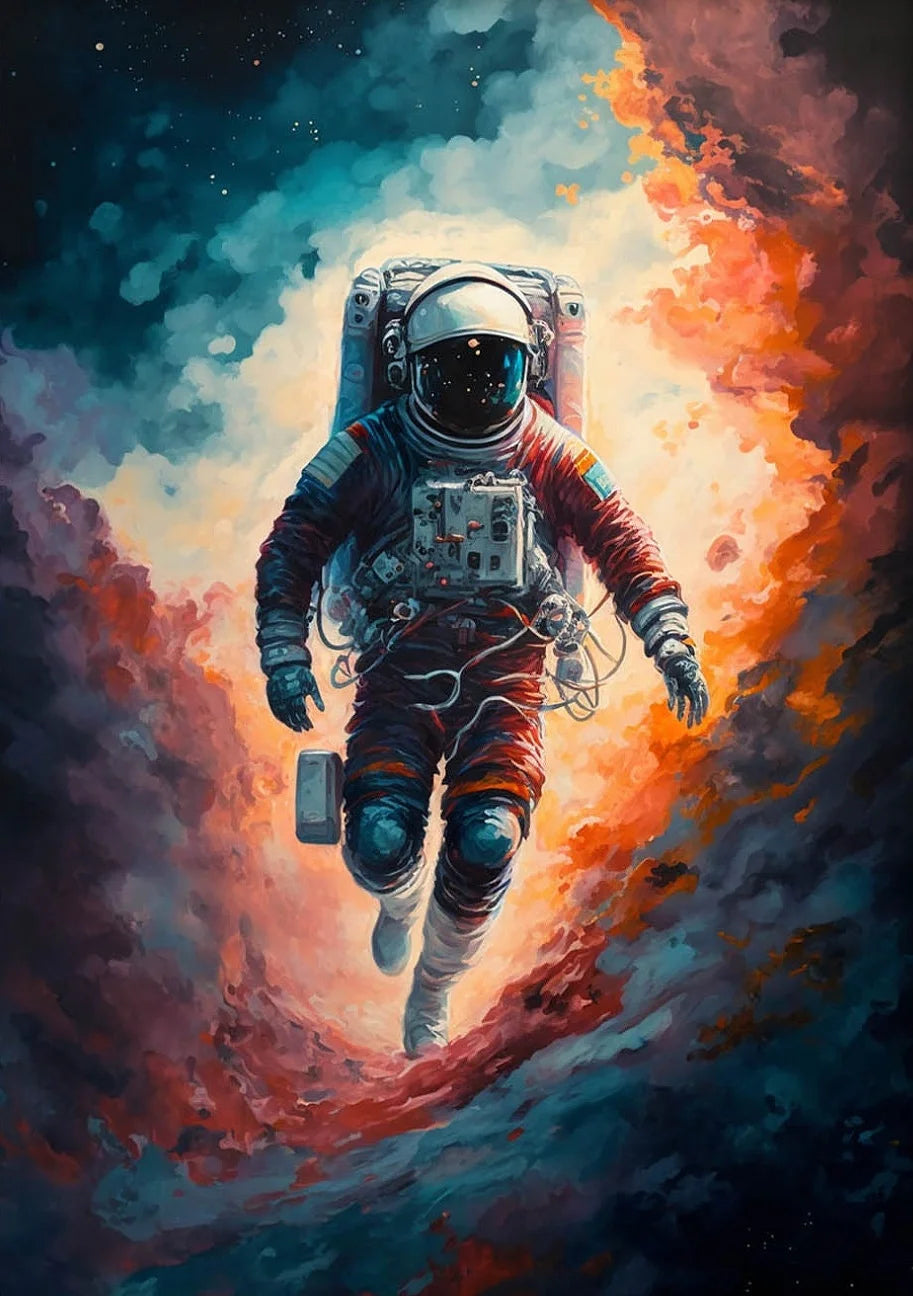 Astronaut Canvas Wall Art | Modern Sci-Fi Space Poster Print Canvas Wall Art Peaceful Pleasures Health and Wellness 3 50x70cm Unframed