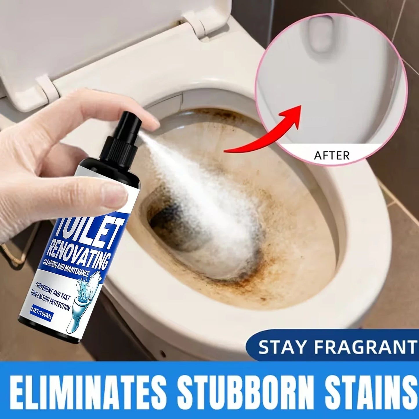 Toilet Renovating Spray 100ml – Limescale & Stain Remover