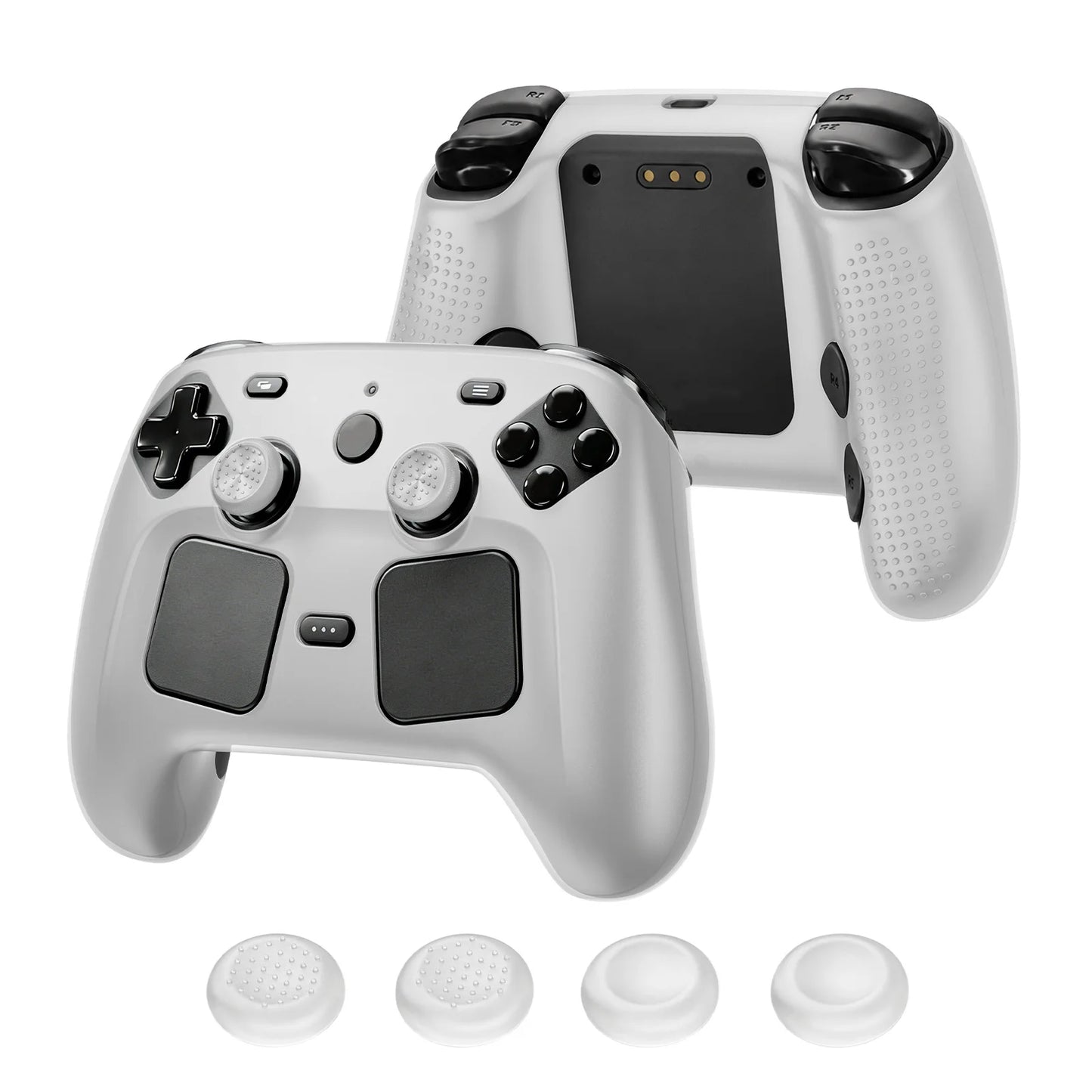 Silicone Protective Case for Steam Controller 2 Accessories Protective Cover with Joystick Caps Lightweight Shockproof No Odor Peaceful Pleasures Health and Wellness Transparent Case