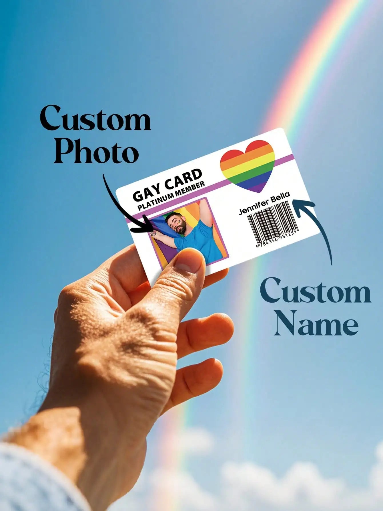 Custom Photo Wallet Card Personalized Name Card LGBTQ Pride Gift Funny Membership Card Novelty ID Card Prank Gift Peaceful Pleasures Health and Wellness Style2 One size