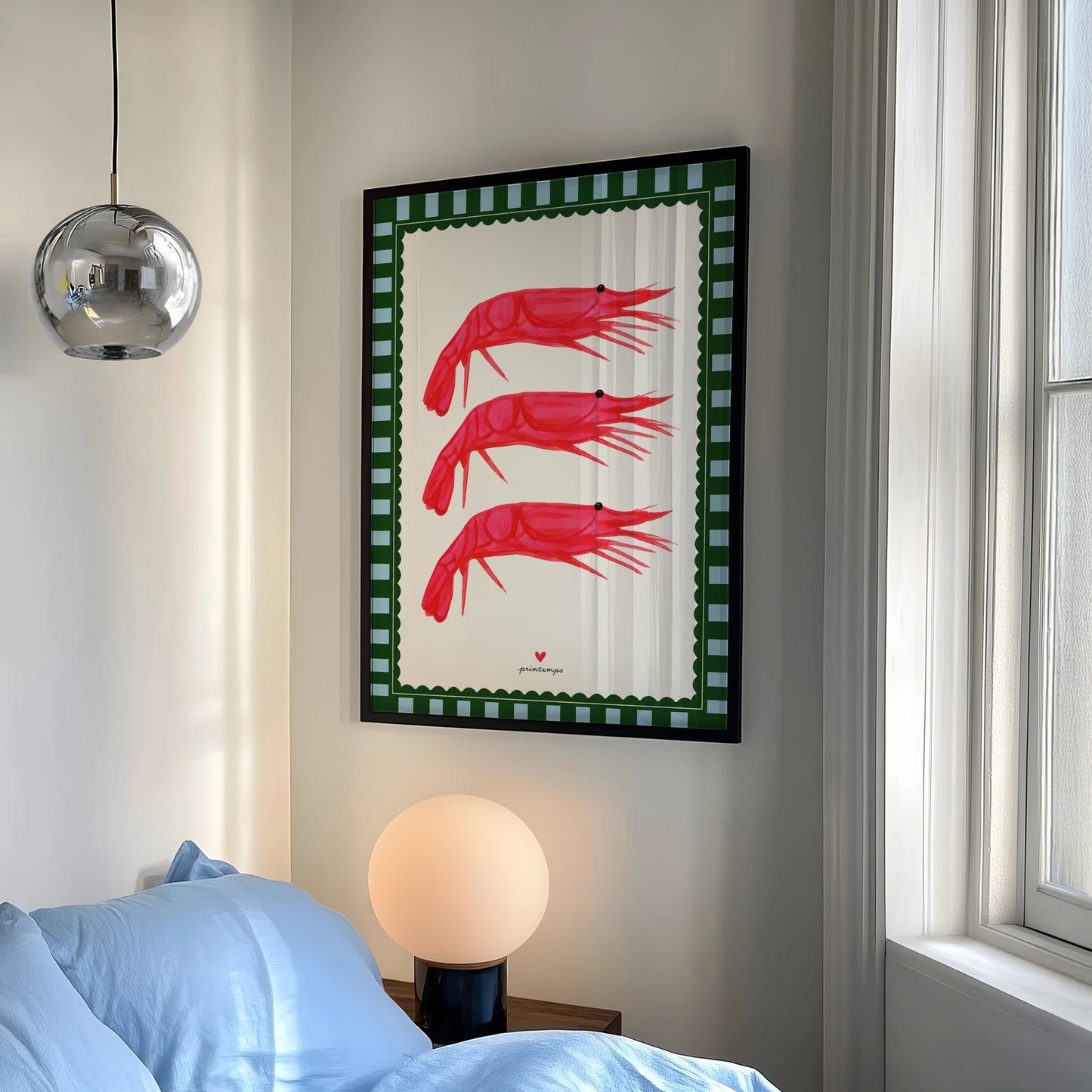 Modern Funny Red Shrimp Wall Art Print Canvas Painting Poster Picture For Living Room,Bedroom Home Decor Peaceful Pleasures Health and Wellness