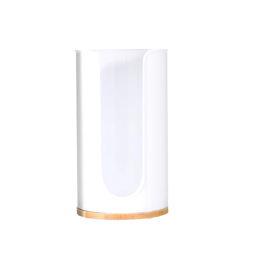 Bathroom Cup Dispenser & Cotton Pad Holder – 1 or 2 Pack Round PS Plastic Guest Bathroom Organizer