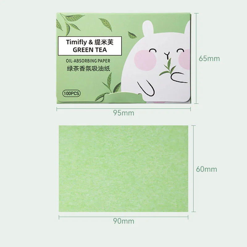 100-Pack Facial Oil Absorbing Sheets – Blotting Paper for Oily Skin