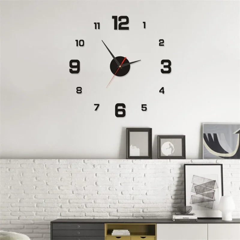 3D Luminous Wall Clock Frameless Acrylic DIY Digital Clock Wall Stickers Mute Clock for Living Room Bedroom Office Wall Decor Peaceful Pleasures Health and Wellness