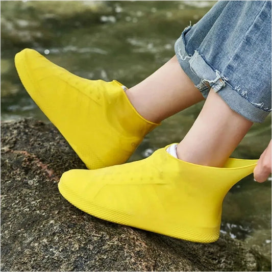 1 Pair Silicone WaterProof Shoe Covers Lip-resistant Rubber Rain Boot Rain Gear Overshoes Accessories for Outdoor Rainy Day Peaceful Pleasures Health and Wellness