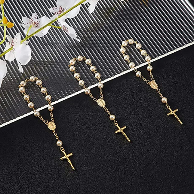 5-Pack Cross Rosary Bracelets | Baptism & Communion Gift Set