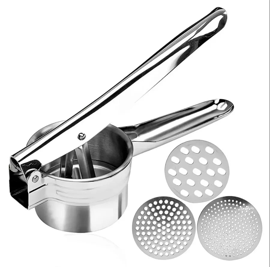 1pc Stainless Steel Potato Ricer, Manual Masher For Potatoes, Fruits, Vegetables, Yams, Squash, Baby Food And More Peaceful Pleasures Health and Wellness