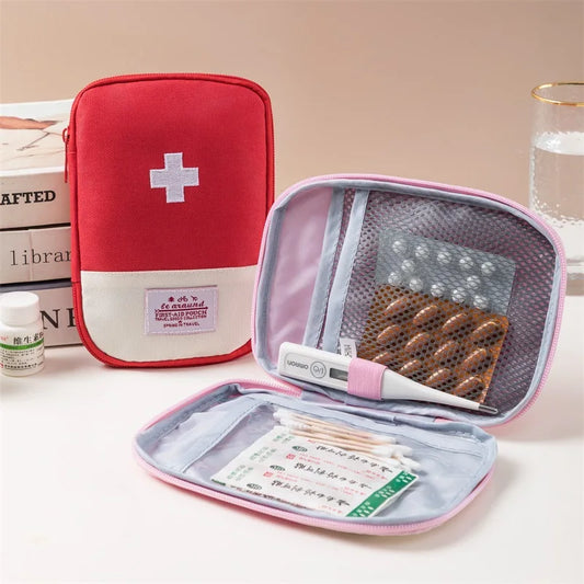 Portable Medical Kit Drug Storage Bag for Travel Small Medicine Bag for Outings Emergency Kit in Macaron Color Peaceful Pleasures Health and Wellness