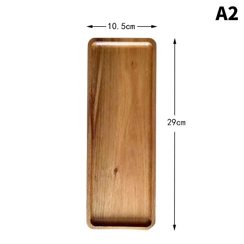 Japanese Round Solid Wood Serving Tray – Snack & Fruit Platter