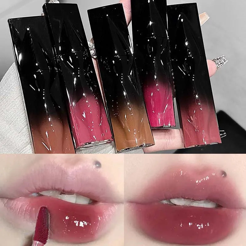 Jelly Lip Gloss Mirror Glaze | Moisturizing Nude & Berry Tint