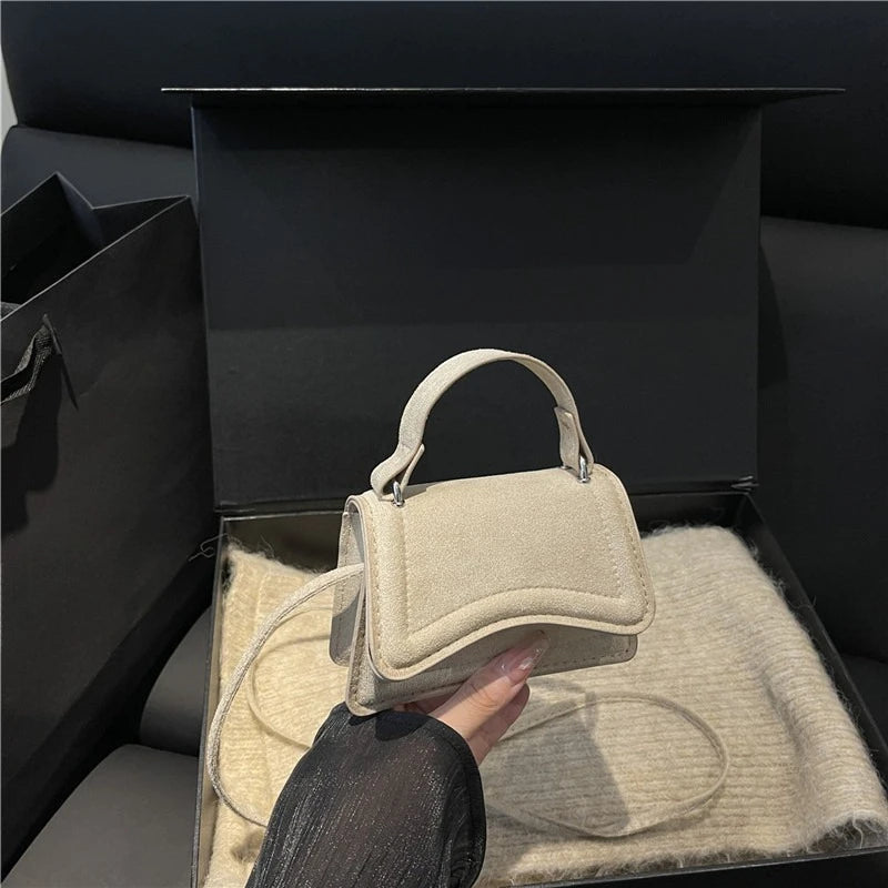 New Autumn Winter Suede High End Textured Fashion Solid Color Mini Handbag Women Stylish Crossbody Small Square Bags Daily Use Peaceful Pleasures Health and Wellness
