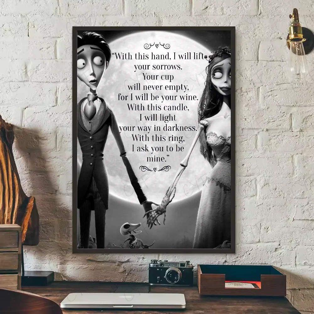 Corpse Bride Cartoon Poster – HD Waterproof PVC Wall Art Decor Wall Art Poster Peaceful Pleasures Health and Wellness z17 40X50cmNoframe