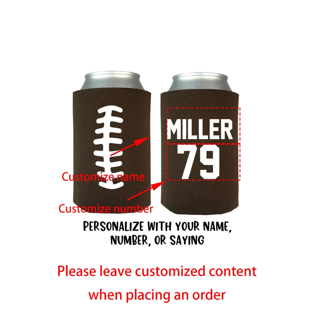 Personalized Football Can Coolers 20-Pack | Game Day Favors Can Cooler Set Peaceful Pleasures Health and Wellness Custom A 20pcs 9.5X12cm