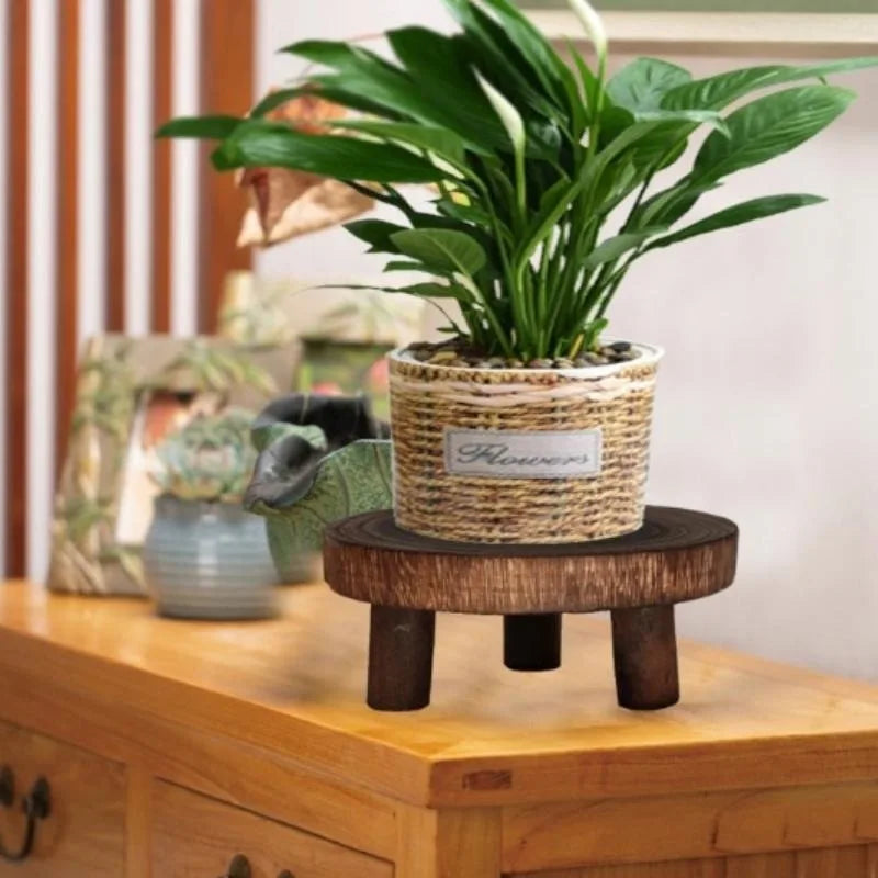 Wooden Plant Stand Flower Pot Base Holder Stool Indoor Outdoor Garden