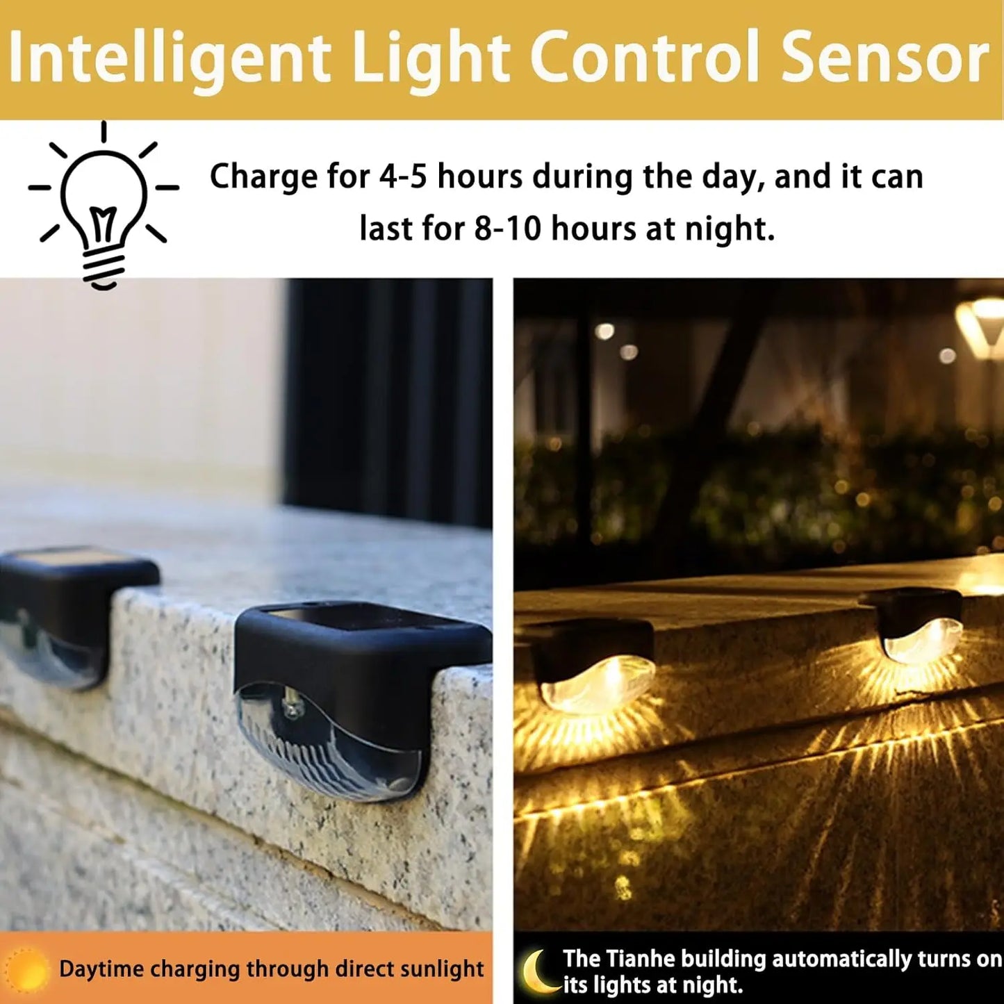 Solar Pathway Lights Waterproof LED In-Ground Garden & Stairs