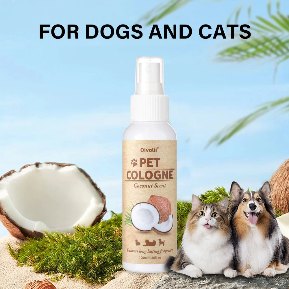 Pet Deodorizing Spray Dogs Coconut Scent Dog Cologne Long Lasting