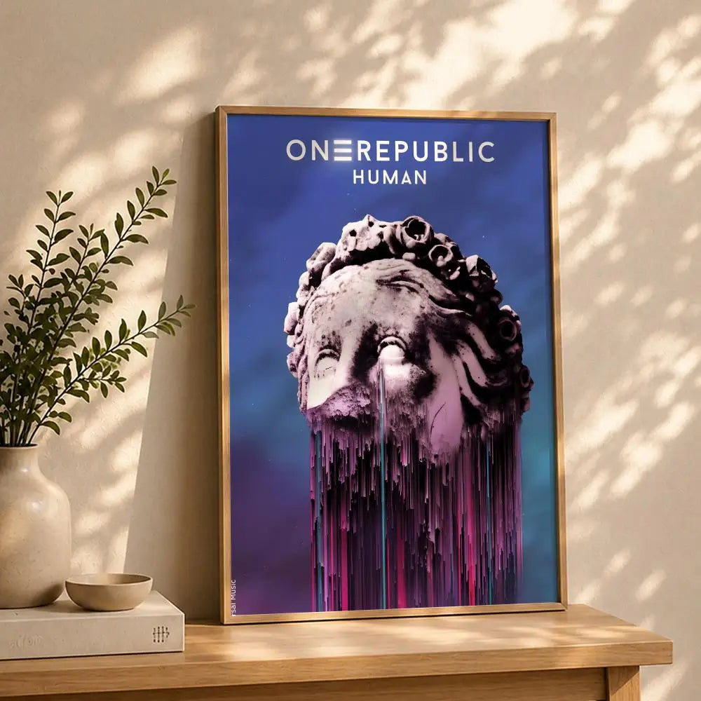 OneRepublic Band Poster – HD Self-Adhesive Waterproof Wall Art Music Band Poster Peaceful Pleasures Health and Wellness White14 50X70cmNoframe