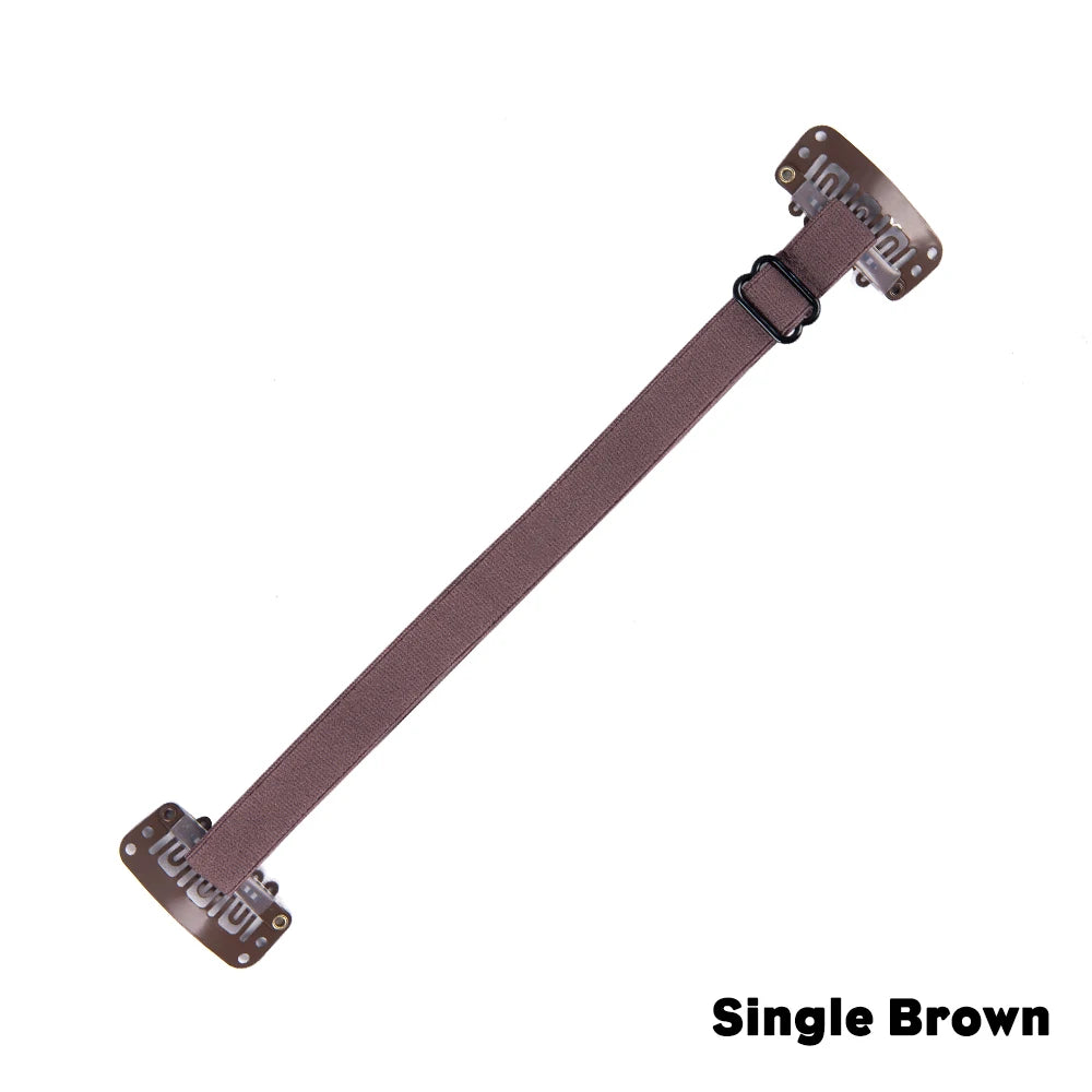 Invisible Facelift Bands With Clips Fast Lifting Thin Face Facial Lift Up Neck Eye Skin Lifting Double Chin Wrinkle Makeup Strap Peaceful Pleasures Health and Wellness Single Brown