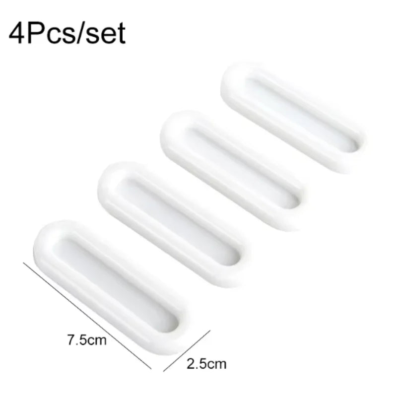 4Pcs Self-adhesive Door Knobs Oval Door Handles for Interior Doors Glass Window Cabinet Drawer Non-slip Grip Auxiliary Handles Peaceful Pleasures Health and Wellness
