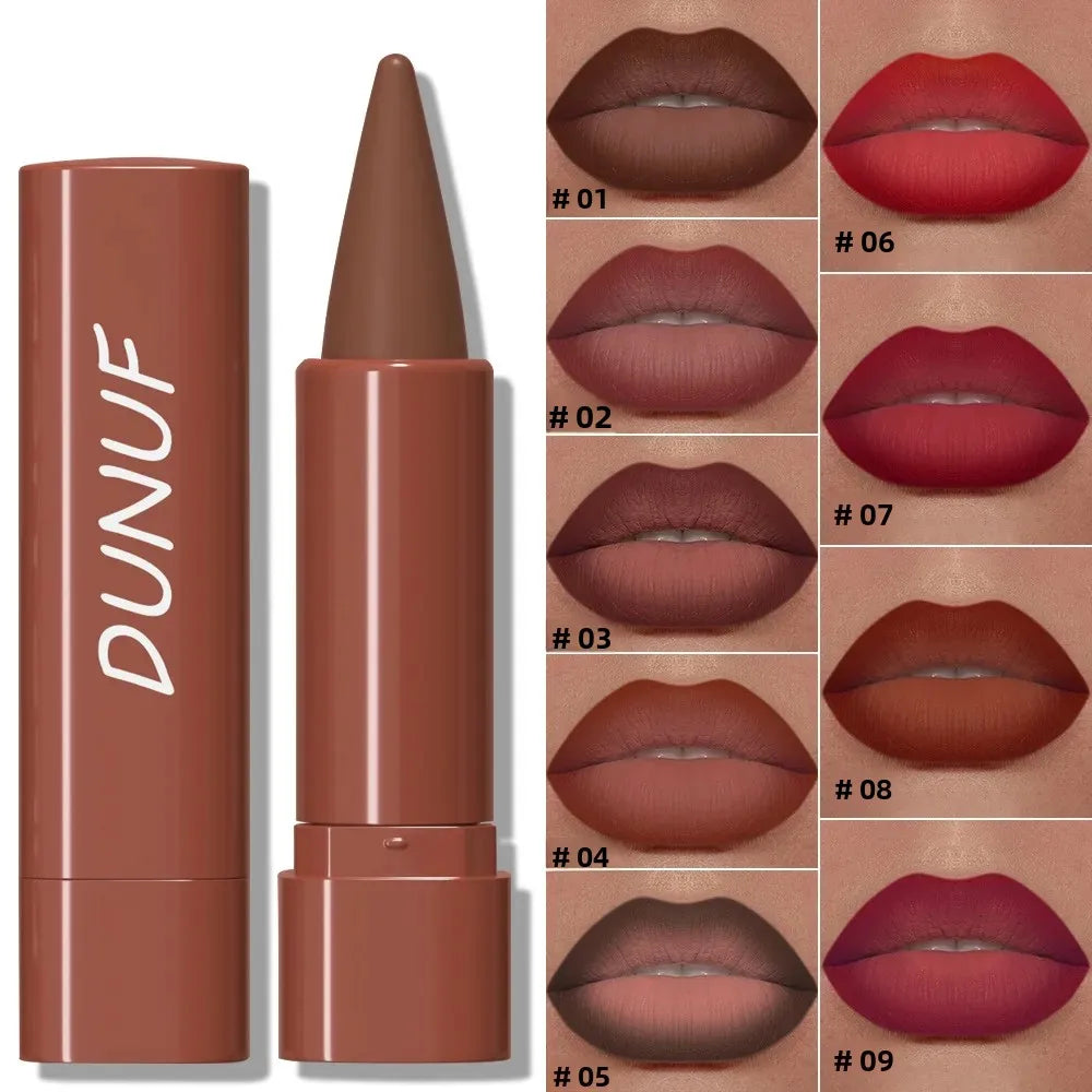 DUNUF Matte Velvet Lip Liner – 9 Colors, Waterproof & Long-Lasting