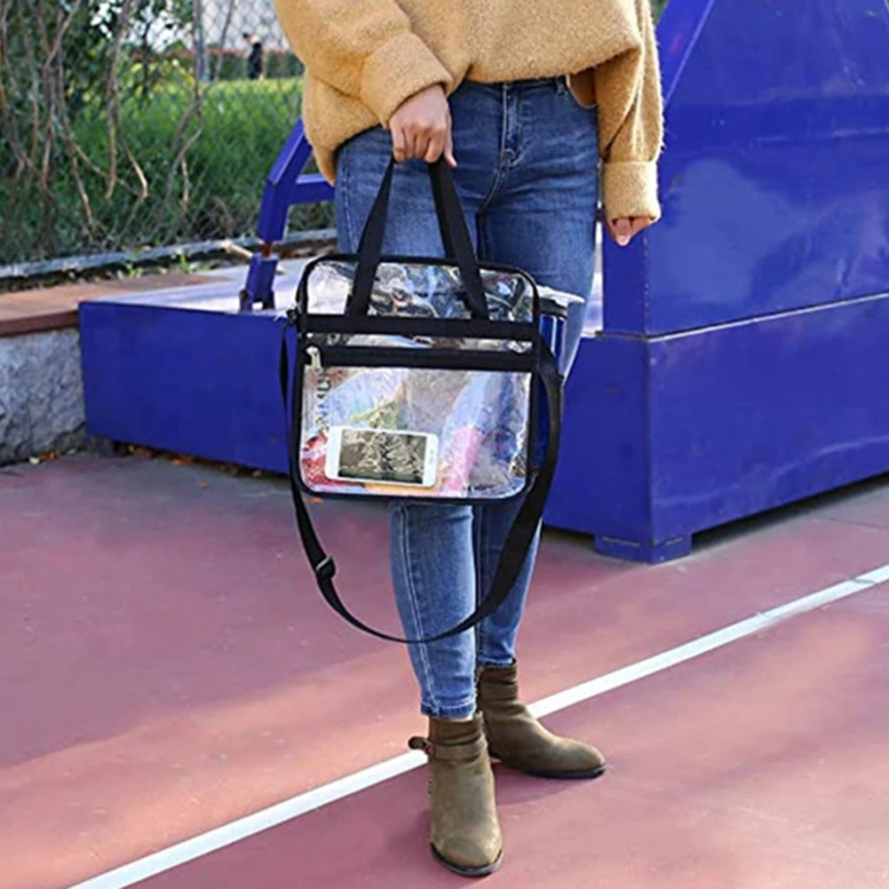 PVC Clear Waterproof Wash Bag Large Capacity Travel Shopping Storage Tote Clutch Peaceful Pleasures Health and Wellness