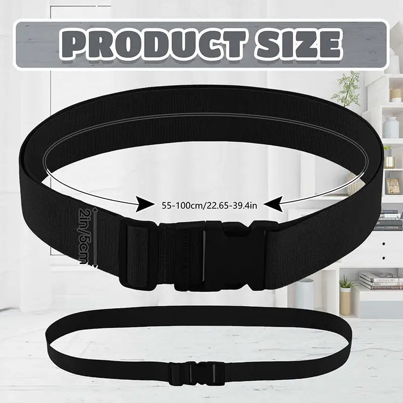 2pcs Black Webbing 5.0cm Wide Non Elastic Buckle Strap Adjustable Fixed Multifunctional Plastic Buckle Strap Storage Peaceful Pleasures Health and Wellness