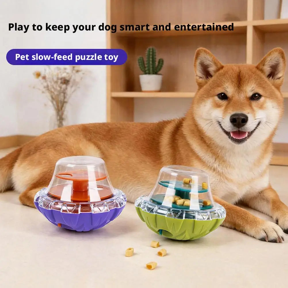 Dog & Cat Slow Feeder Wobble Tumbler Treat Dispenser Toy Slow Feeder Puzzle Toy Peaceful Pleasures Health and Wellness