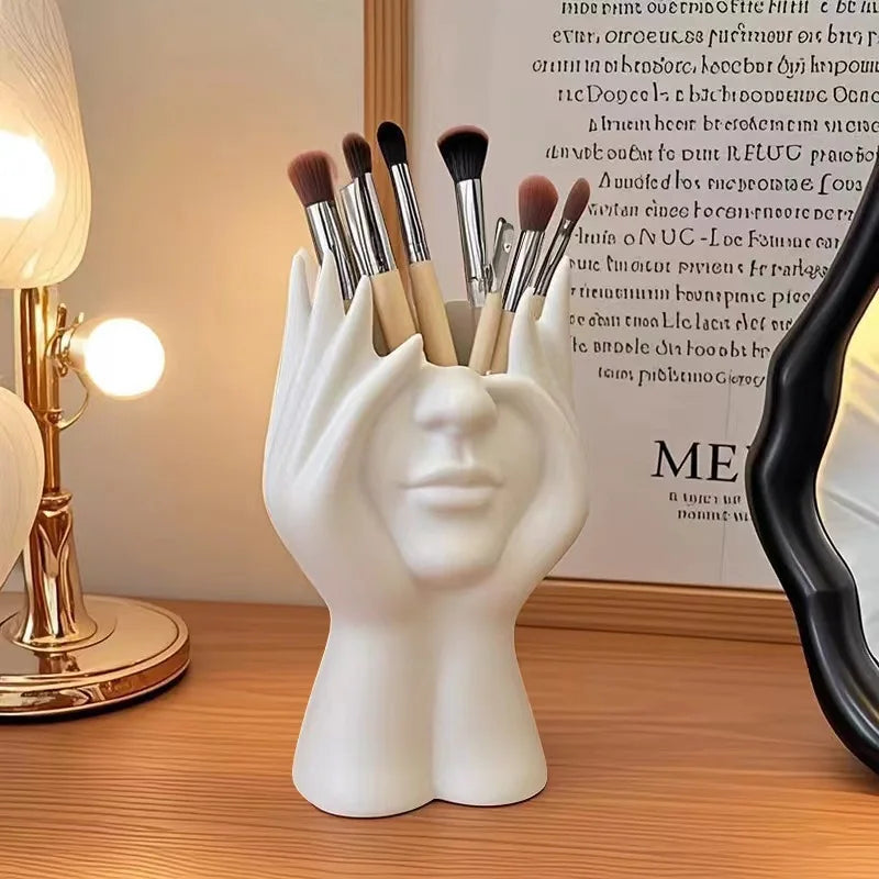 New Creative Human Body Art Styling Office Supplies Desktop Multifunctional Storage Pen Holder Makeup Brush Holder Decoration li Peaceful Pleasures Health and Wellness