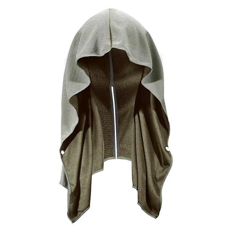 Outdoor Sports Sun Protection and Cooling Headscarf Gym Beach Camping U-shaped Cooling Sweatshirt Headscarf Quick-drying Towel Peaceful Pleasures Health and Wellness gray