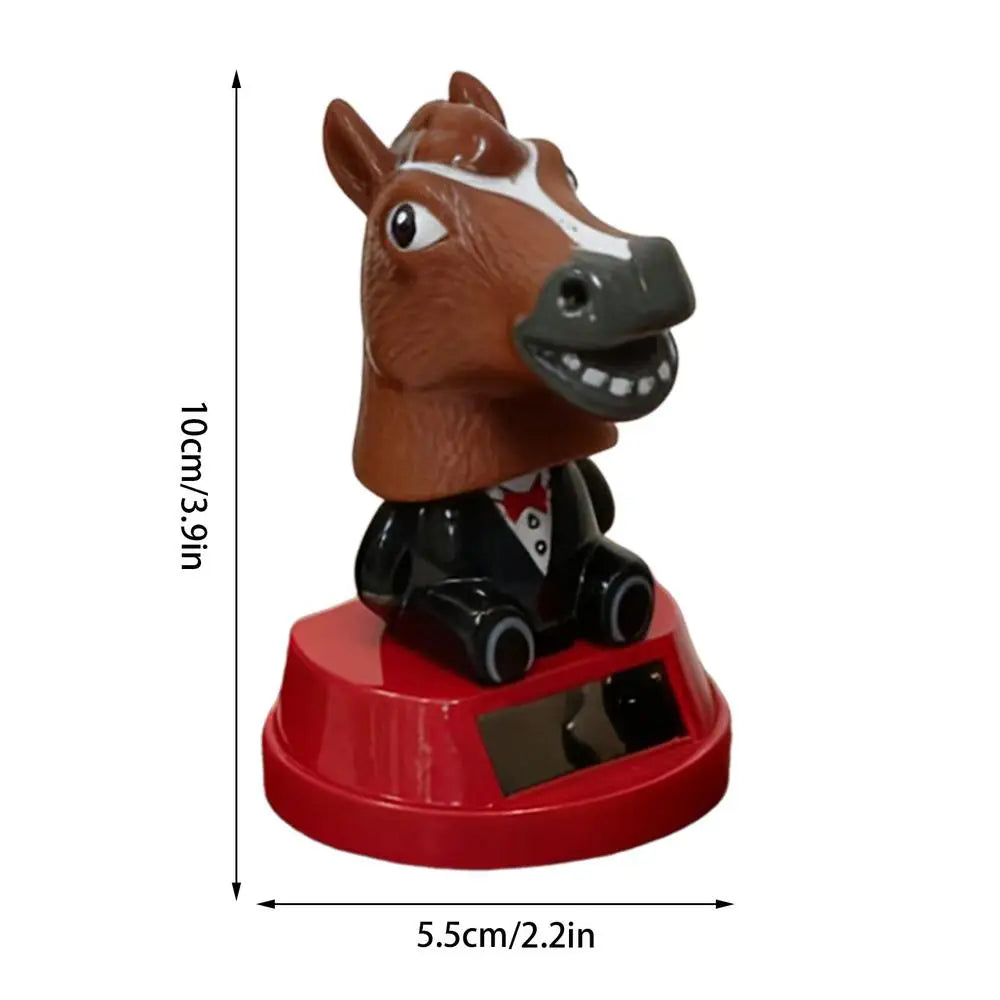 Solar Horse Bobblehead Car Dashboard Ornament | Shaking Figurine